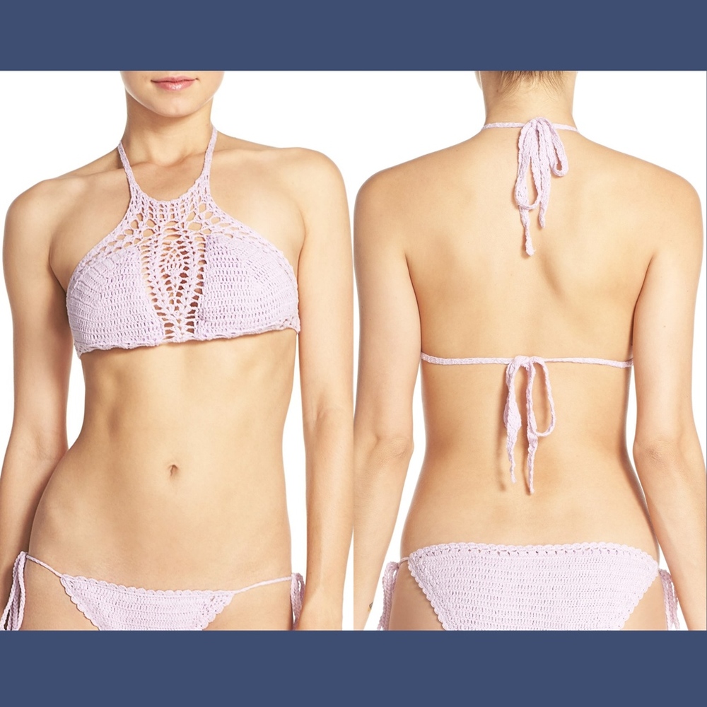 NWT Lisa Maree Amazing Grace Crochet Bikini Top in Lilac Purple‎ [ LARGE ]